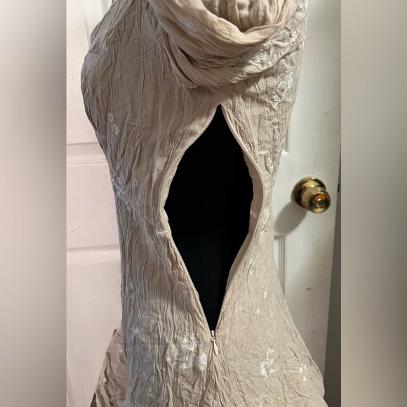 Free People Tan & Cream Almond Combo Jasmine Embroidered Boho Mini Dress 8 - Picture 8 of 11